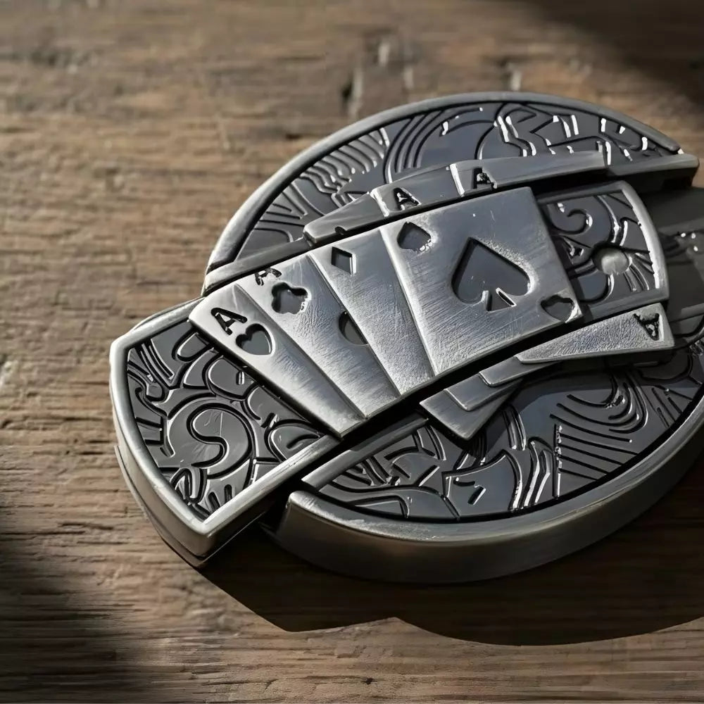 Fivela Cartas de Baralho com Canivete Secreto - Esporatto