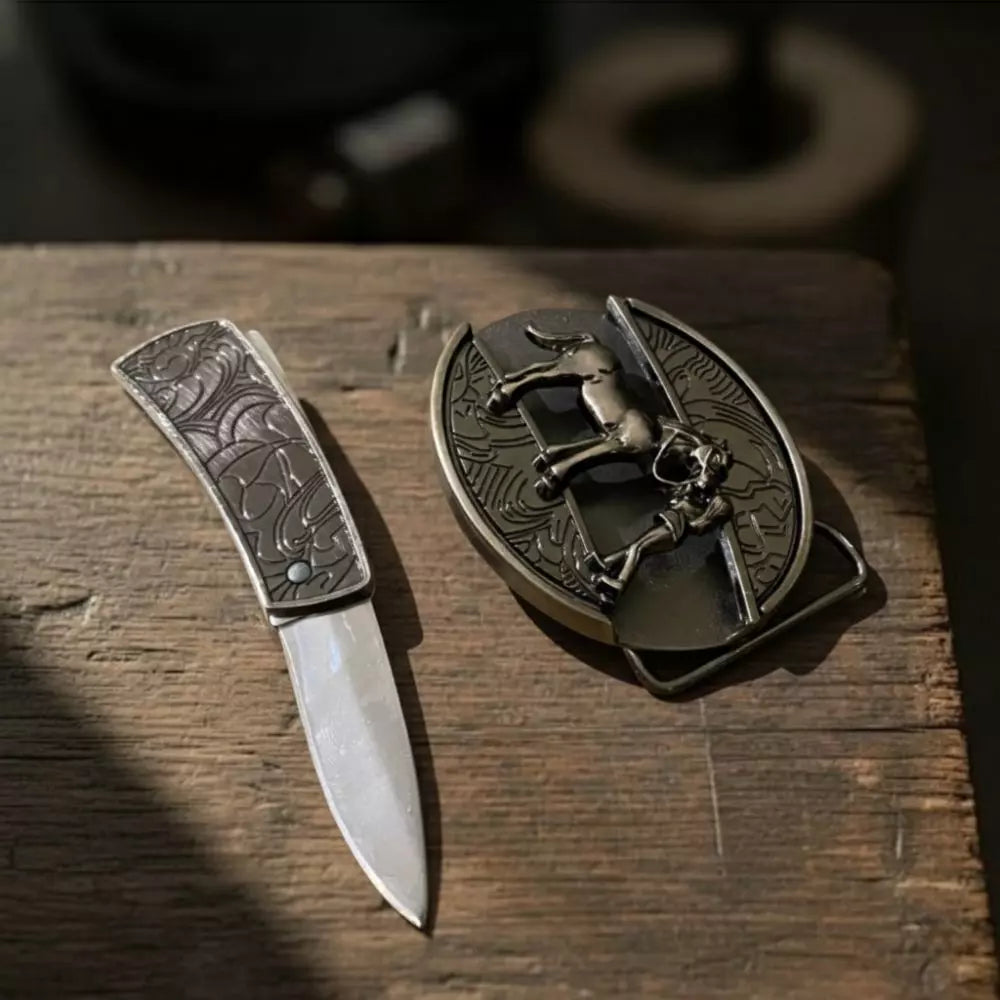 Fivela Cowgirl com Canivete Secreto - Esporatto