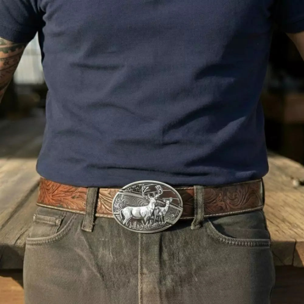 Fivela Cervo Americano com Canivete Secreto - Esporatto