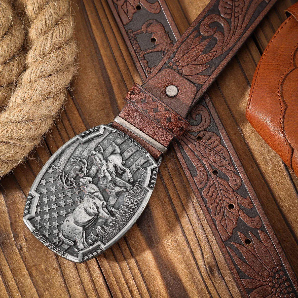Cinto Cervo Americano em Couro Premium - Esporatto