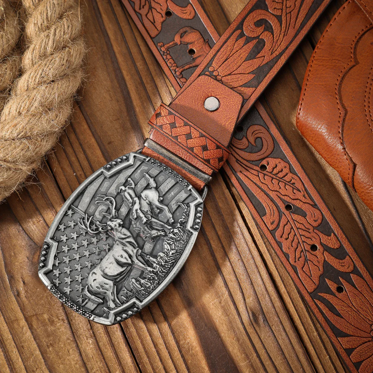 Cinto Cervo Americano em Couro Premium - Esporatto
