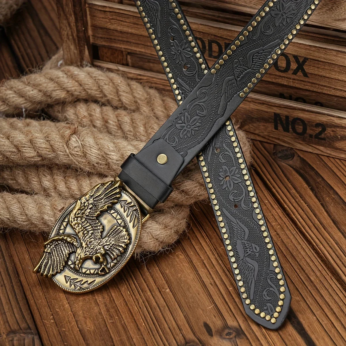 Cinto Águia Texana em Couro Premium - Esporatto